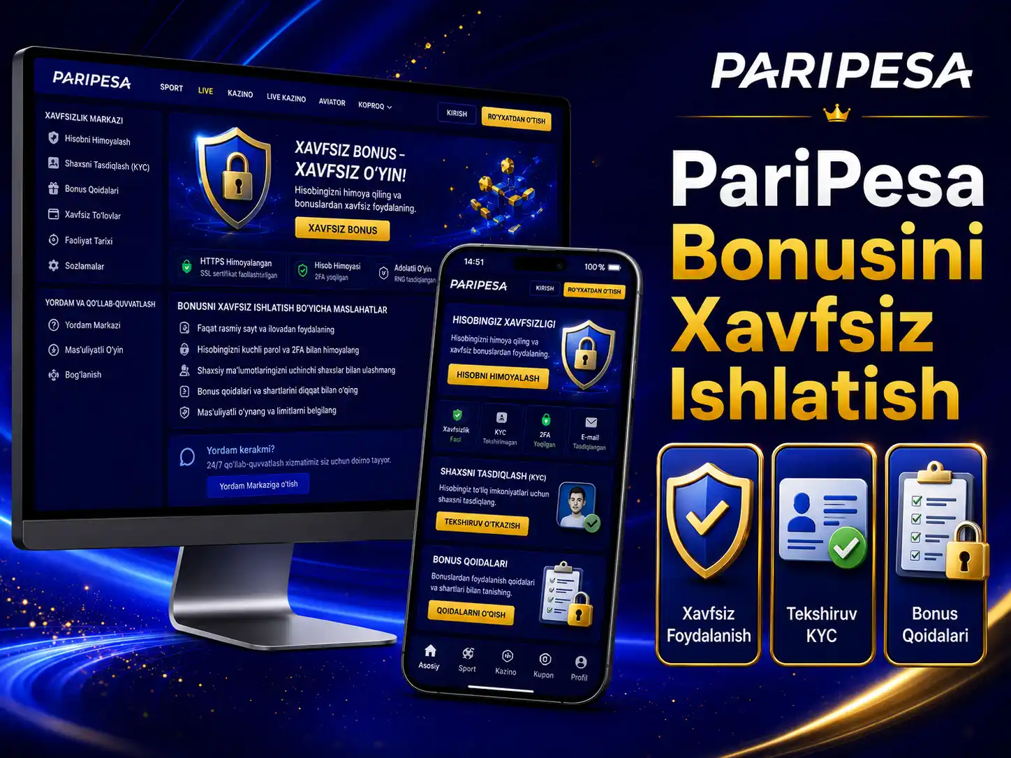 PariPesa Bonusini Xavfsiz Ishlatish