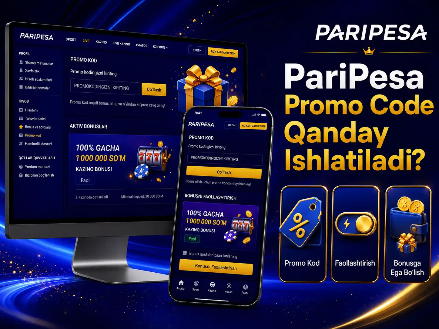 PariPesa Promo Code Qanday Ishlatiladi?