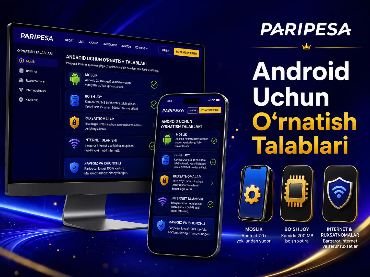 Android Uchun O‘rnatish Talablari