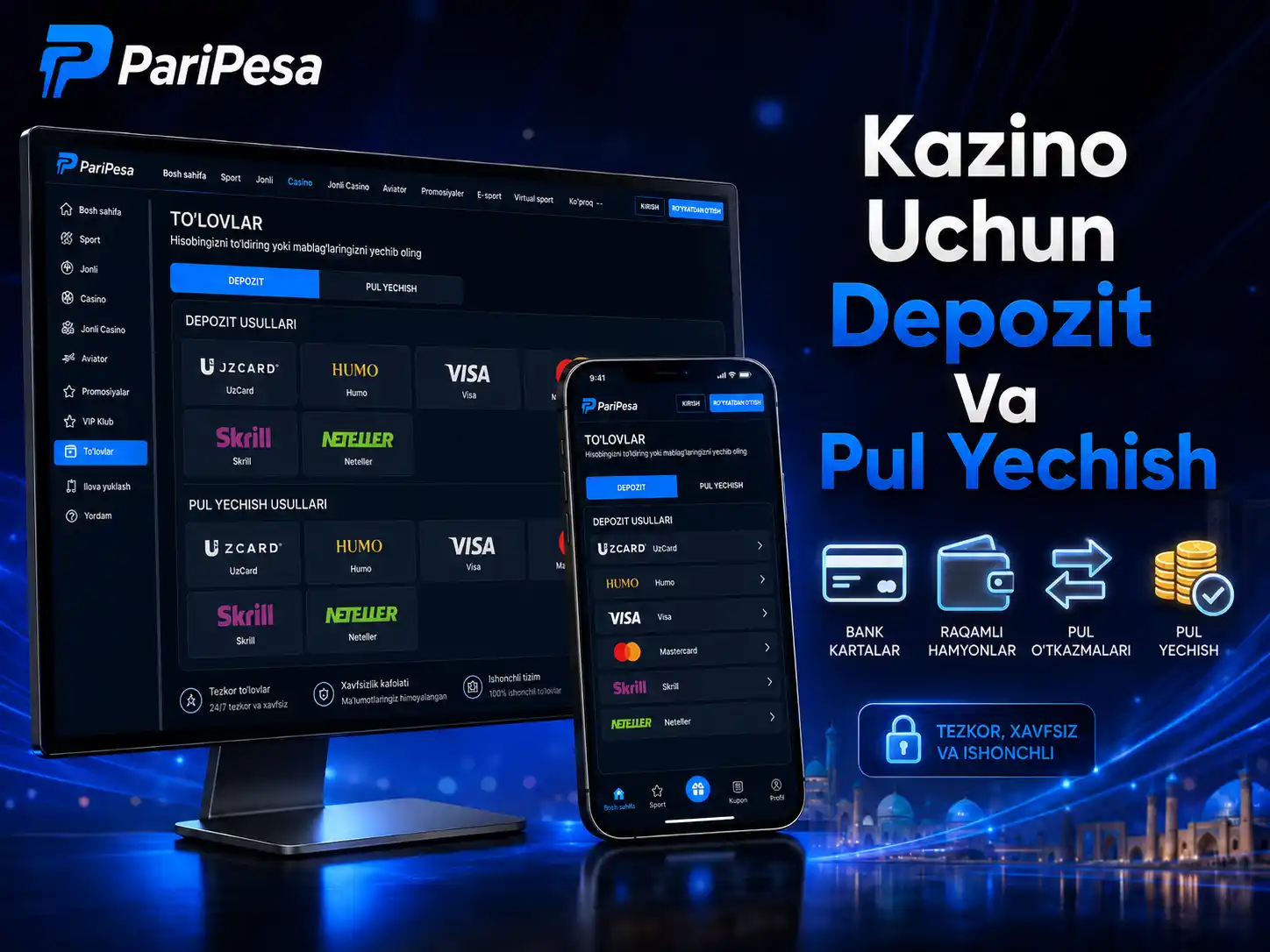 Kazino Uchun Depozit Va Pul Yechish