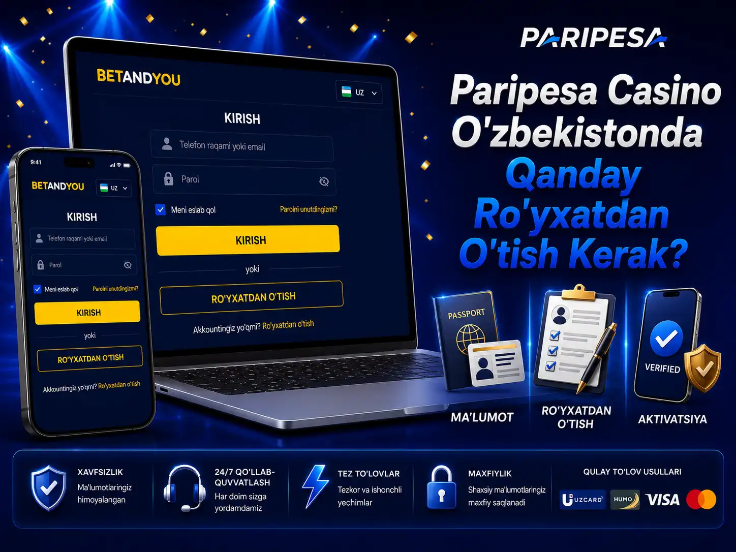 Paripesa Casino O‘zbekistonida Qanday Ro‘yxatdan O‘tish Mumkin?